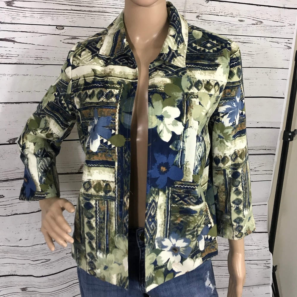 Alfred Dunner Open Front Blazer Floral Size 8P